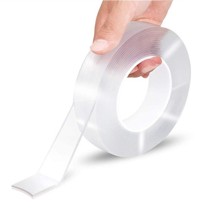 Multipurpose Wall Tape Adhesive Strips Removable Mounting Tape,Washable Strong Sticky Transparent Poster Carpet Tape Gel