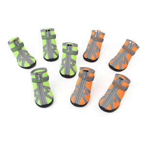 Dog Shoes Pet Boots, Breathable Dog Shoes for Small Doggy, Waterproof Pet Sandals with Anti-Slip Sole and Zipper Closure