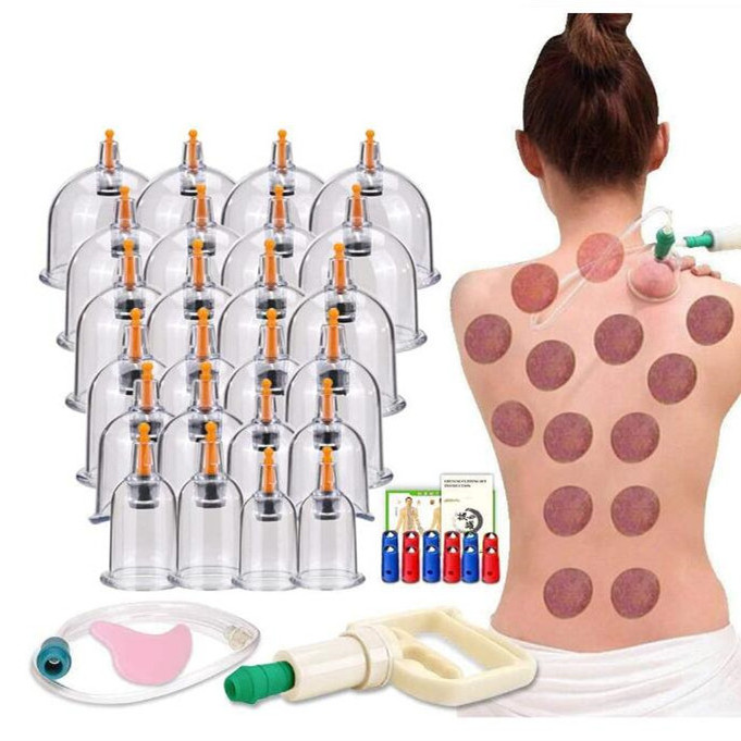 Cupping Therapy Sets Cupping Vacuum Suction 24 Cups Sets for Massage Back Pain Relief Chinese Cupping