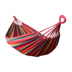 Wholesale Outdoor Colorful Striped Swing Hammock Hiking Hammock  Outdoor Camping Hanging Folding Knit Hammock