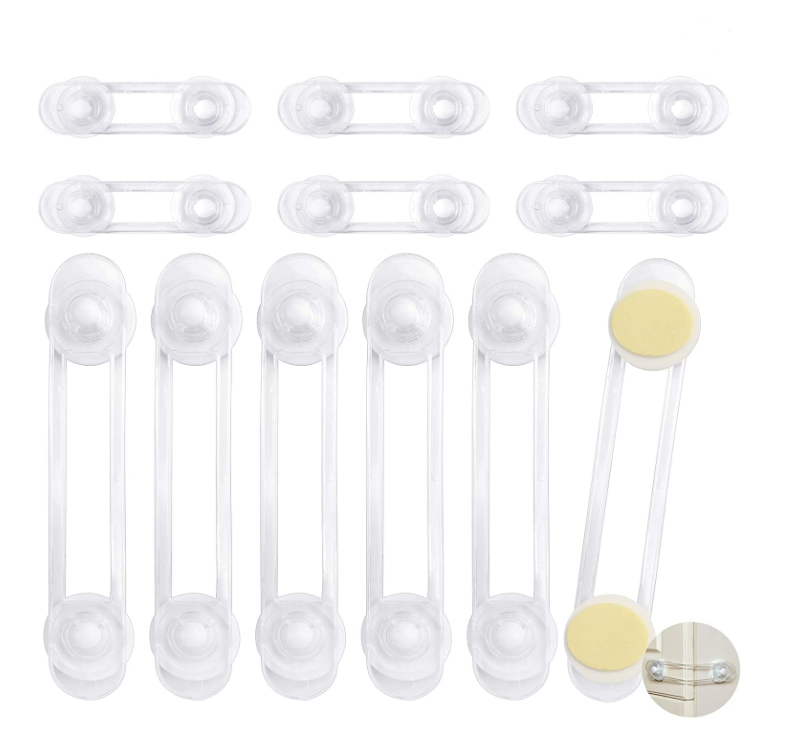 Child Infant Safety protection Locks Baby Proofing Cabinet Lock with  Adhesives stickers Adjustable Strap Latches