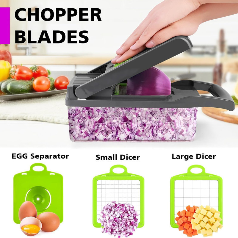 Multi-functional Vegetable Chopper Onion Chopper Professional Food Chopper and Slicer, Vegetable Cutter With Container