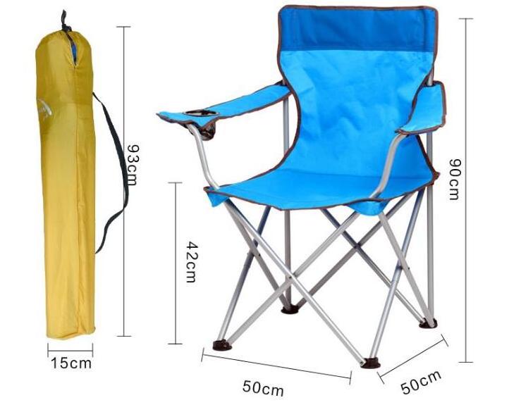 Oversized Padded Quad Arm Chair Collapsible Steel Frame High Back Folding Camp Chair with Cup Holder