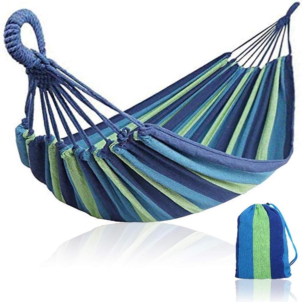 Hot Sale Durable Colorful Striped 2 Person Hammock Bed Outdoor  Camping Hammock With Tree Strap Canvas Swing Bed For Backyard