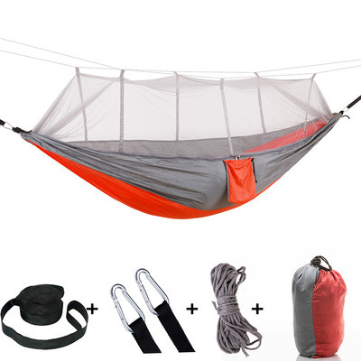 Lightweight Nylon Durable Green high tenacity Outdoor Camping Rain Fly Sleeping Hammock With Mosquito Net