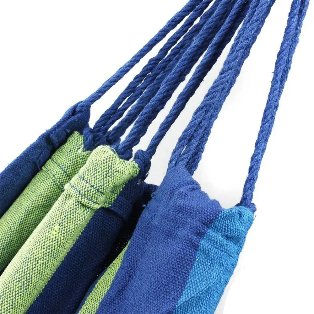 Portable Camping Comfortable Fabric Two Anti Roll Balance Beam Sturdy Metal Knot Tree Straps Hammocks