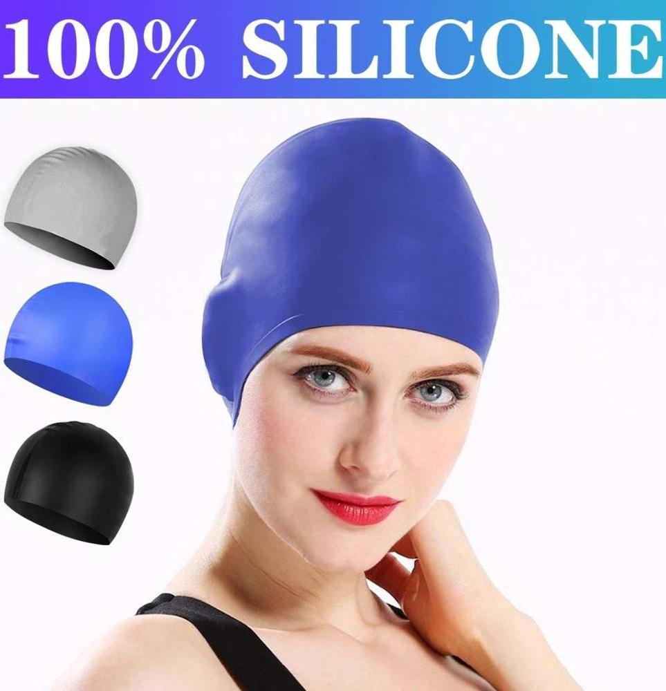 Fashion ear protection high elasticity keeps hair clean breathable fit both long hair short hair silica gel swimming cap