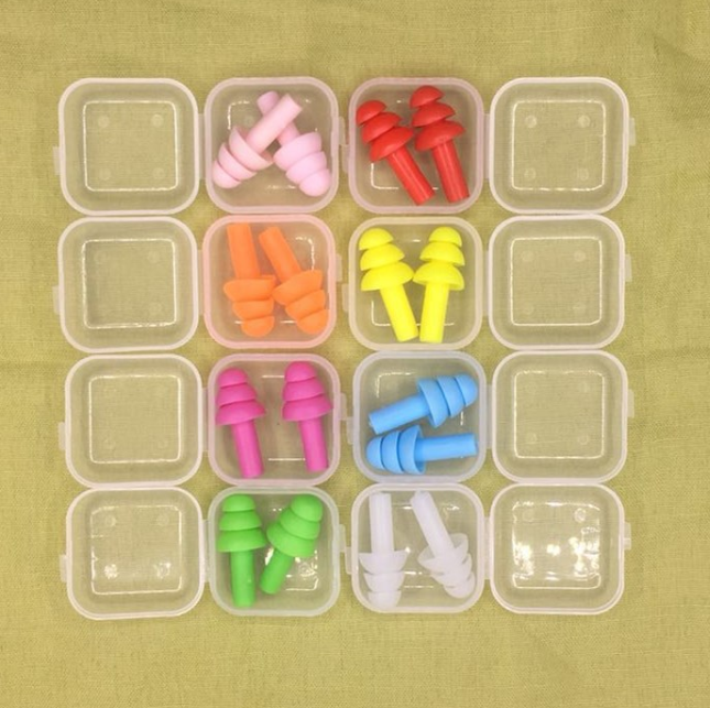 Promotional Portable Reusable Disposable Swimming Pink Silicone Noise Reductioin Earplug