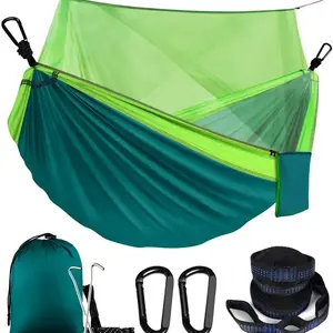 Double Person colorful Canvas Portable Beach Swing Bed Travel Outdoor Ultralight Camping Hammock