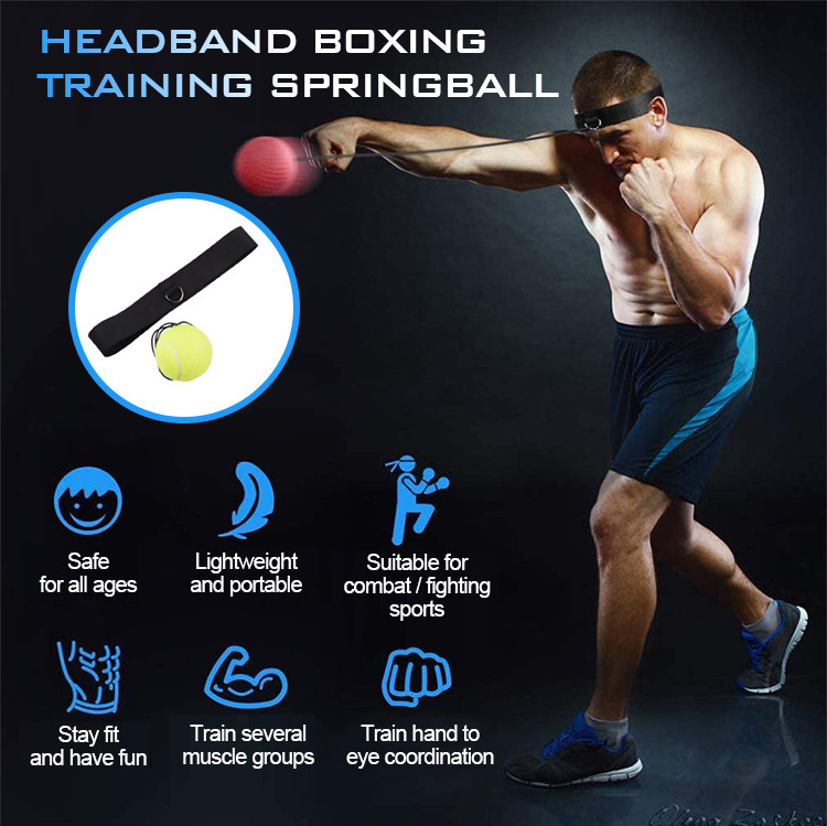 Custom head-mounted agility reaction MMA fight speed training punching boxing reflex ball