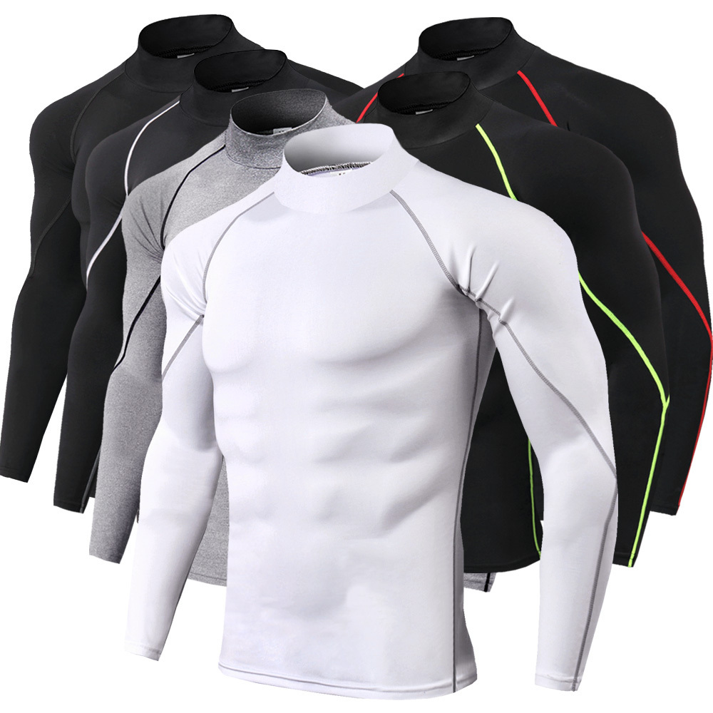 Custom logo Men's  Heat gear Long-Sleeve Functional Shirt Breathable Long Sleeve Shirt for Men