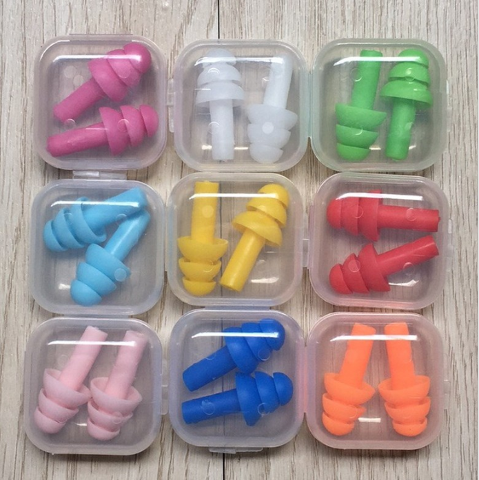 Promotional Portable Reusable Disposable Swimming Pink Silicone Noise Reductioin Earplug