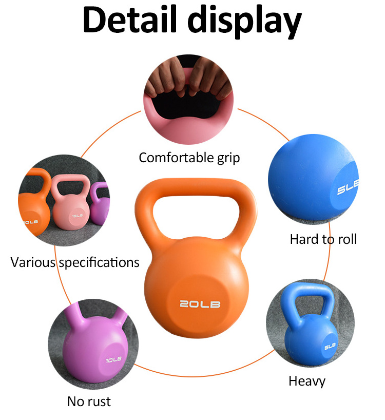 Wholesale powder coated colored coded yoga kettle bell weights competition cement kettlebell set