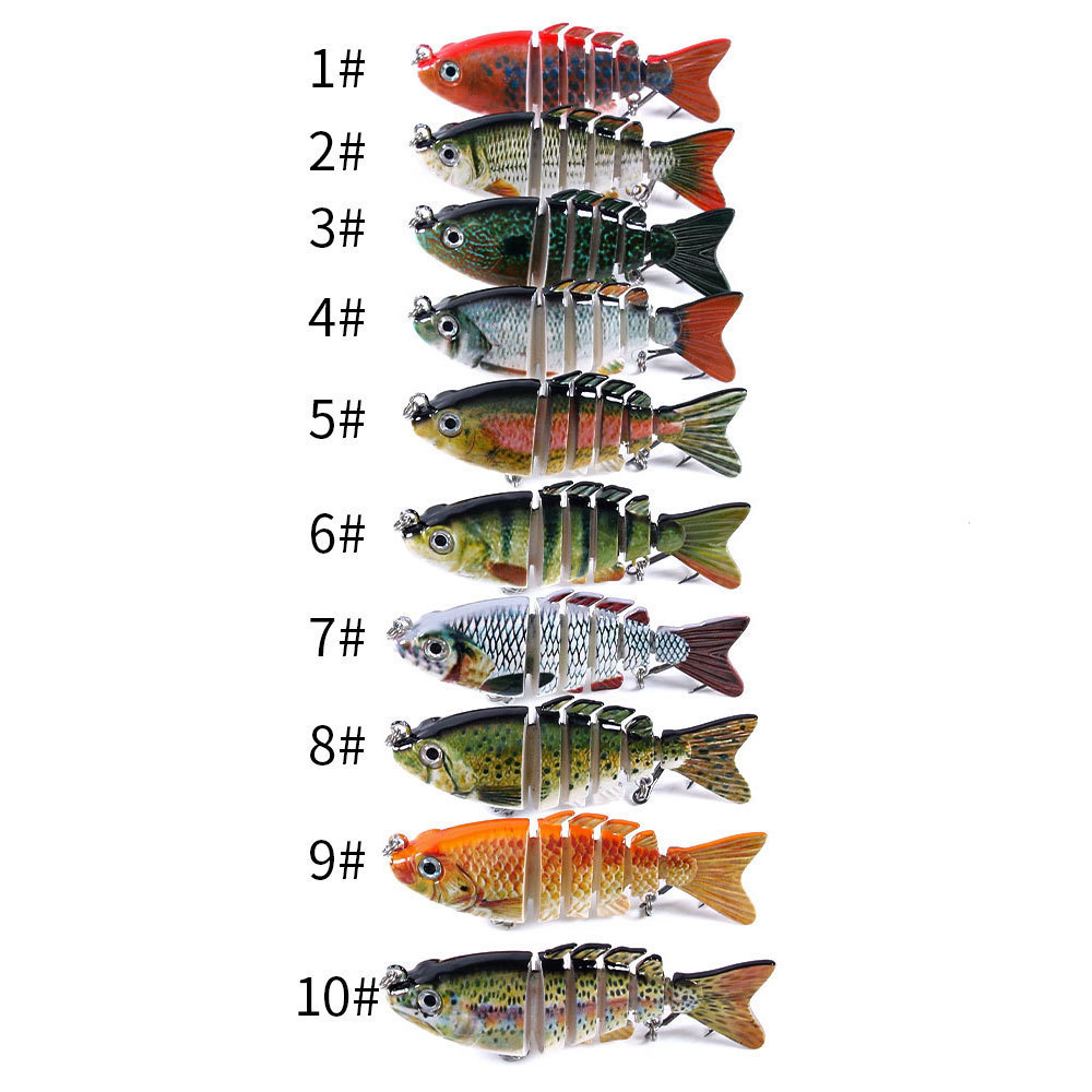 Hot Sale Lure Fishing Soft Simulated Multi-section Plastic Hooks Bionic Fishing Bait Bass Lures