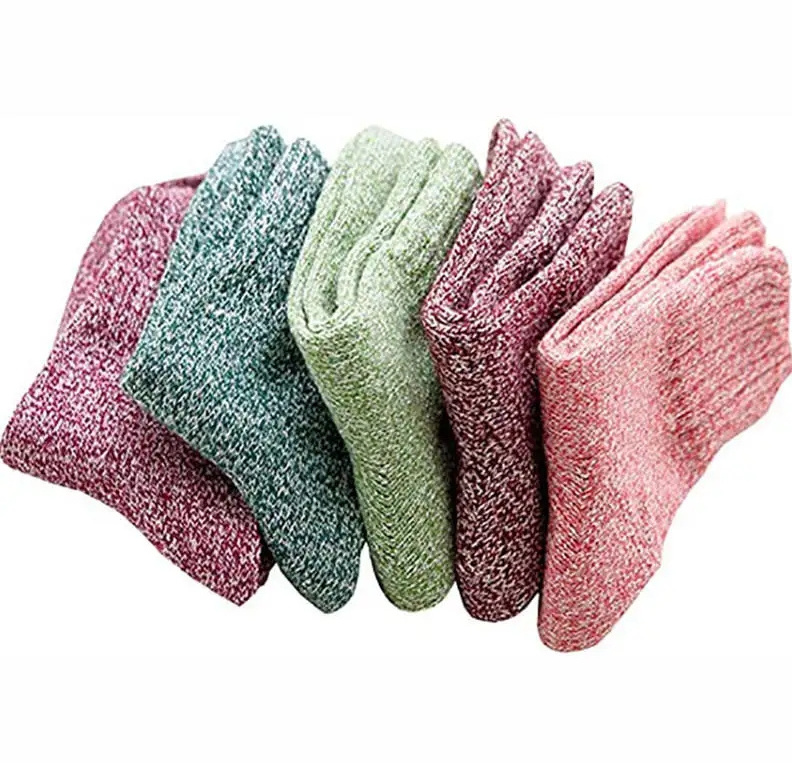 custom compression woman men unisex thick heating thermal warm wool winter fuzzy socks for winter men women