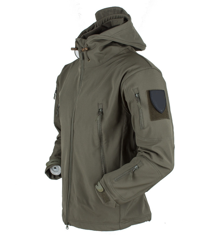 Factory Supply Tactical Men's Fleece Jacket  Outdoor Sports Hoodie Hiking Cold Proof Coat Hoodie