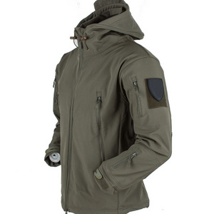 Factory Supply Tactical Men's Fleece Jacket  Outdoor Sports Hoodie Hiking Cold Proof Coat Hoodie