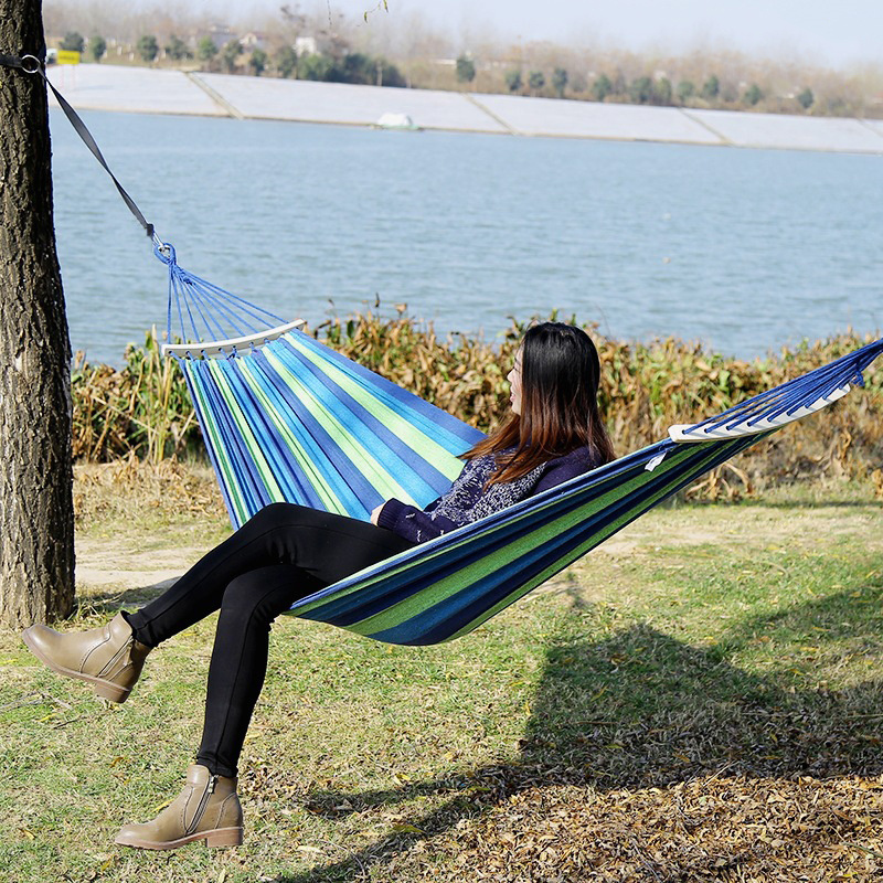 Wholesale swing double outdoor swing thickened Folding canvas hammock