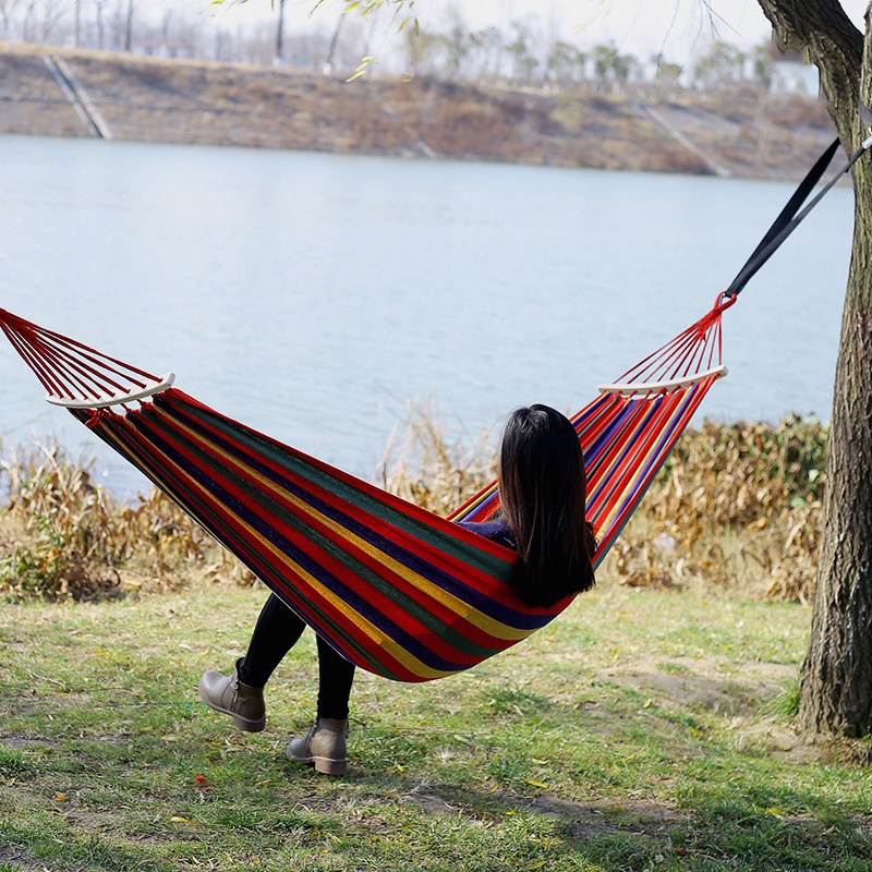 New design Rainbow swing double outdoor swing outdoor Portable canvas hammock