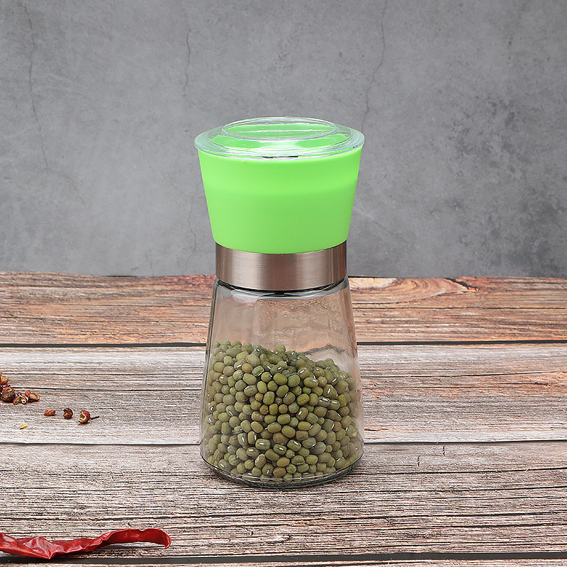 Household stainless steel pepper grinder manual glass grinding bottle grinding pepper powder machine