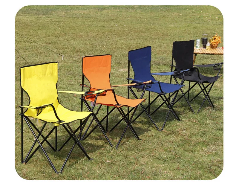 Outdoor Camping Folding Chair 300lb Capacity Heavy Duty Big Tall Quad Seat with Cup Holder,