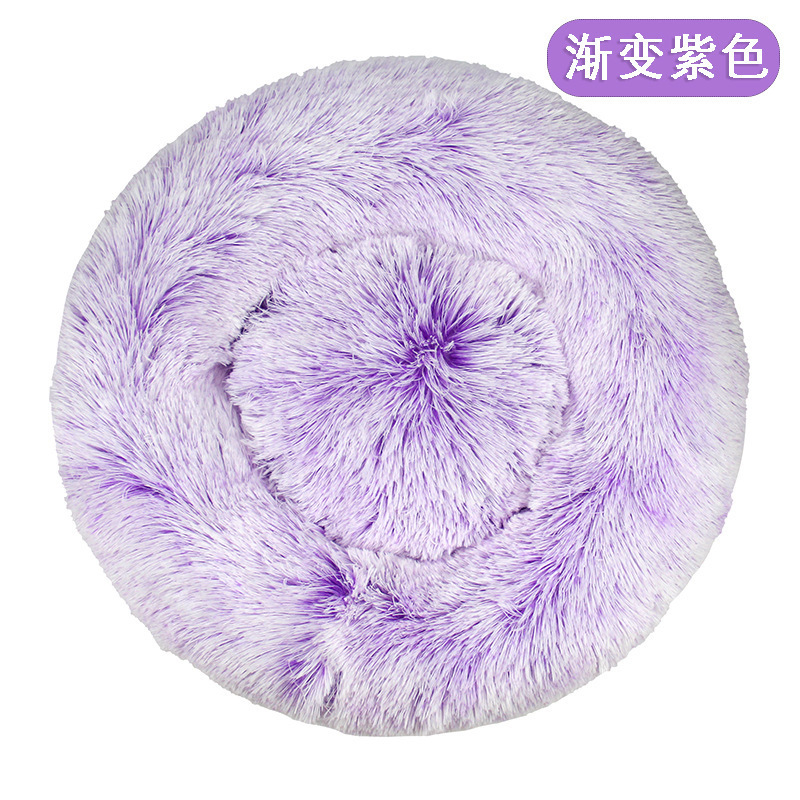 Self Warm Autumn Winter Indoor Snooze Sleeping Cozy Modern Soft Plush Round Pet Bed for Cats or Small Dogs