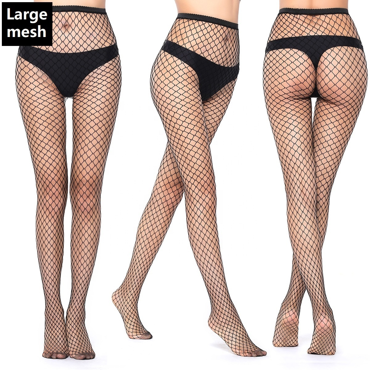 Sexy Medium Grid Tights Women High Waist Stocking Fishnet Tights Panty Knitting Net Pantyhose Mesh Lingerie