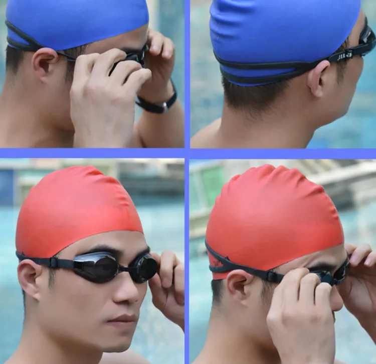 kids adult custom Elastic Silicone Pool Beach Swim Cap Swimming Hat Head Cap For Men And Women