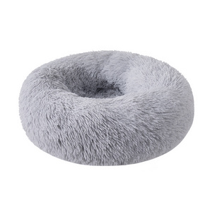 Self Warm Autumn Winter Indoor Snooze Sleeping Cozy Modern Soft Plush Round Pet Bed for Cats or Small Dogs