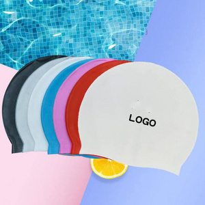 kids adult custom Elastic Silicone Pool Beach Swim Cap Swimming Hat Head Cap For Men And Women