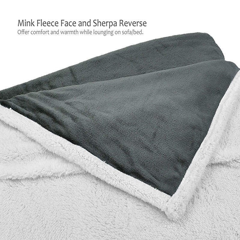 Soft Micro mink  Sherpa Blanket Warm Soft Fleece Throw Puffy Bed  Flannel Blanket