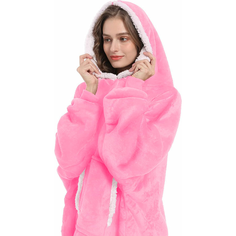 Blanket hoodie super hoodie sweatshirt, women and men can wear soft and comfortable wool and lamb wool hooded blanket