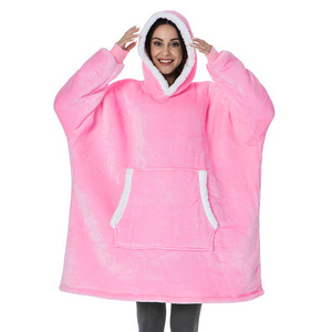 Blanket hoodie super hoodie sweatshirt, women and men can wear soft and comfortable wool and lamb wool hooded blanket