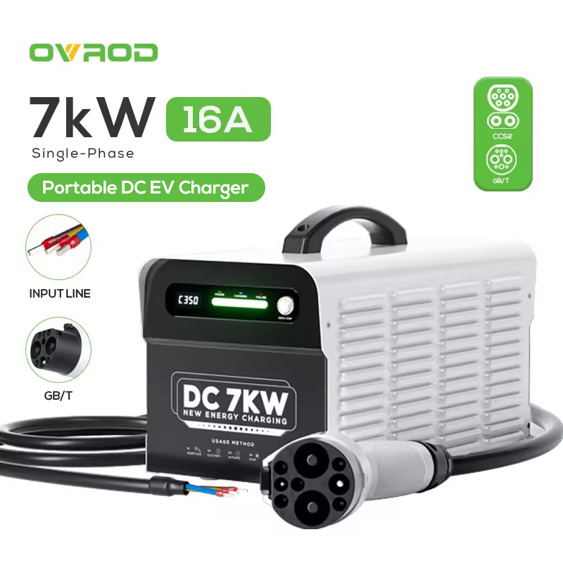 Ovrod 240v  Fast Electric Car Ev Charger Charging Station 7KW Portable DC Charger for Electric Car Gbt