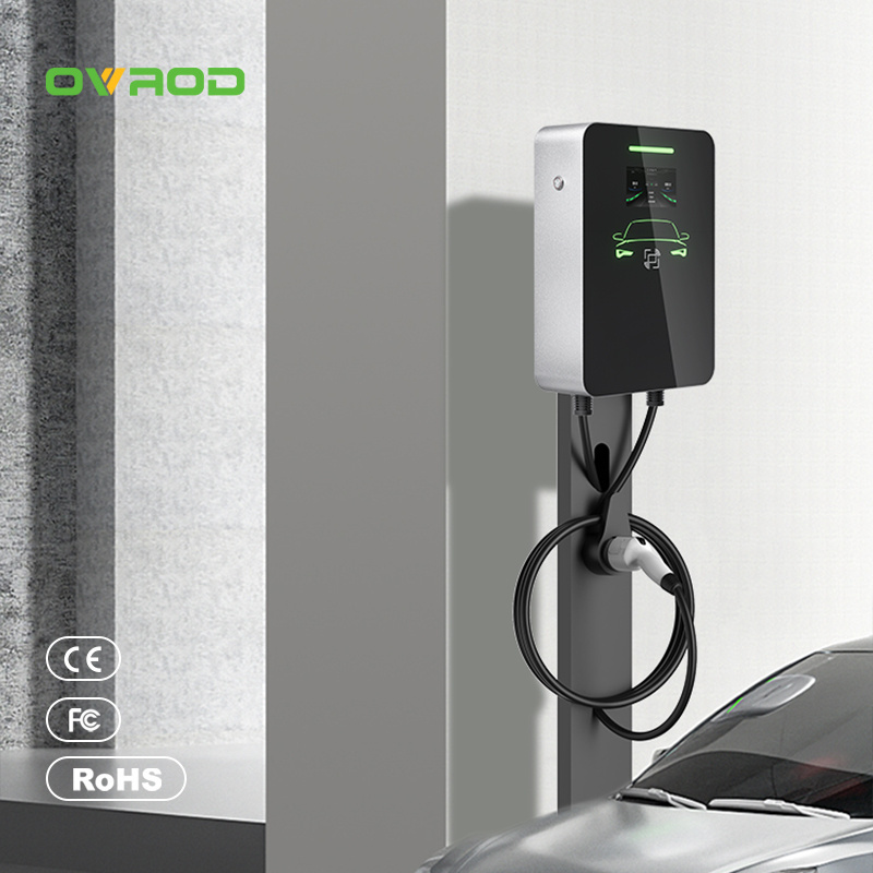 Ovrod Floor Mounted Ev Charging Station Ev Charger 48 Amp Ac Wallbox Evse 48a 240v  J1772  Ocpp Ev Charger Type 1