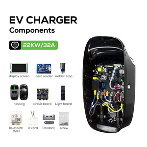 Ovrod 2 32Amp Wall-mounted Charging Pile Wallbox 7 Kw Gbt 48A Skd Three Phase Components Tesla Ev Charger 22Kw Byd Wallbox Car