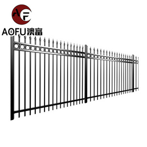 Factory Price Welded Metal Picket Ornamental Fence Customized Q235 European Style Privacy Black Outdoor Wrought Zinc Steel Fence