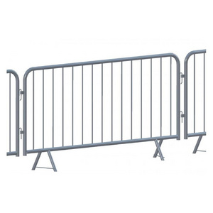 Hot Dipped Galvanized External Stand Modular Construction Fencing Panel Temporary Crowd Control Road Barrier Fence For Sale