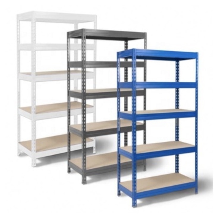 Rivet light duty rack assembled by slotted angle and shelf