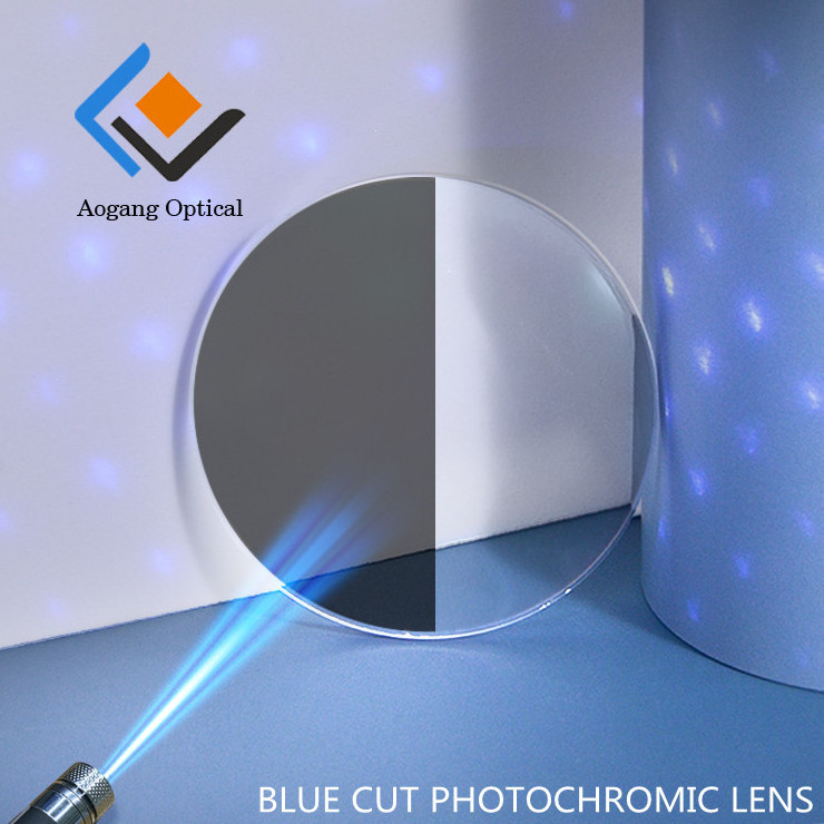 1 56 Photochromic eyeglass lens blue cut optical lenses photochromic blue blocking glasses lenses