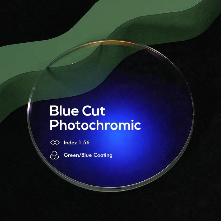 1 56 Photochromic eyeglass lens blue cut optical lenses photochromic blue blocking glasses lenses