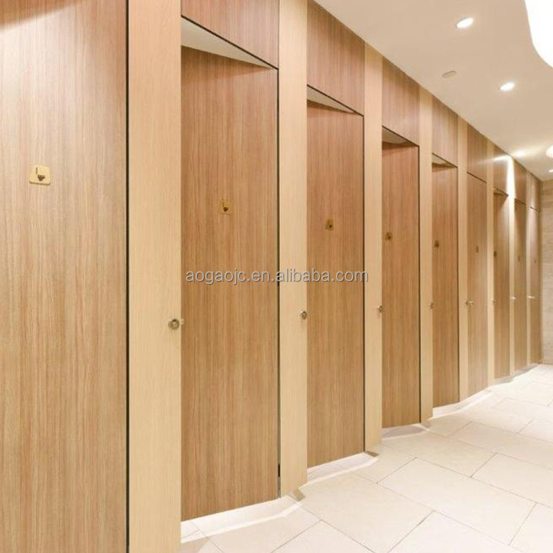 China Wood Grain Compact Laminate Toilet Partition Design Indicator Door Lock