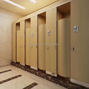 China Wood Grain Compact Laminate Toilet Partition Design Indicator Door Lock