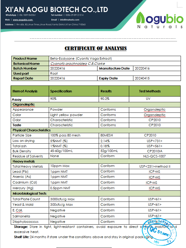 Cyanotis Arachnoidea Extract Beta Ecdysterone 90% powder