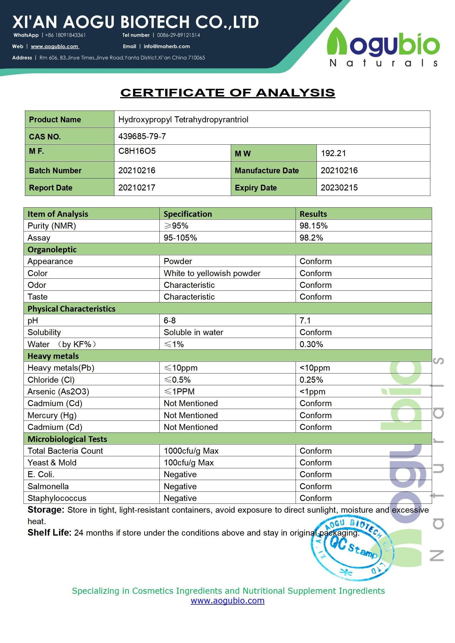 Aogubio Supply Whitening Skin Pro-xylane/30% Hydroxypropyl Tetrahydropyrantriol/Pro-xylane 30%