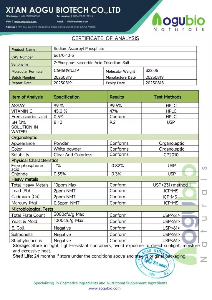 Cosmetic Grade High Quality Sodium Ascorbyl Phosphate