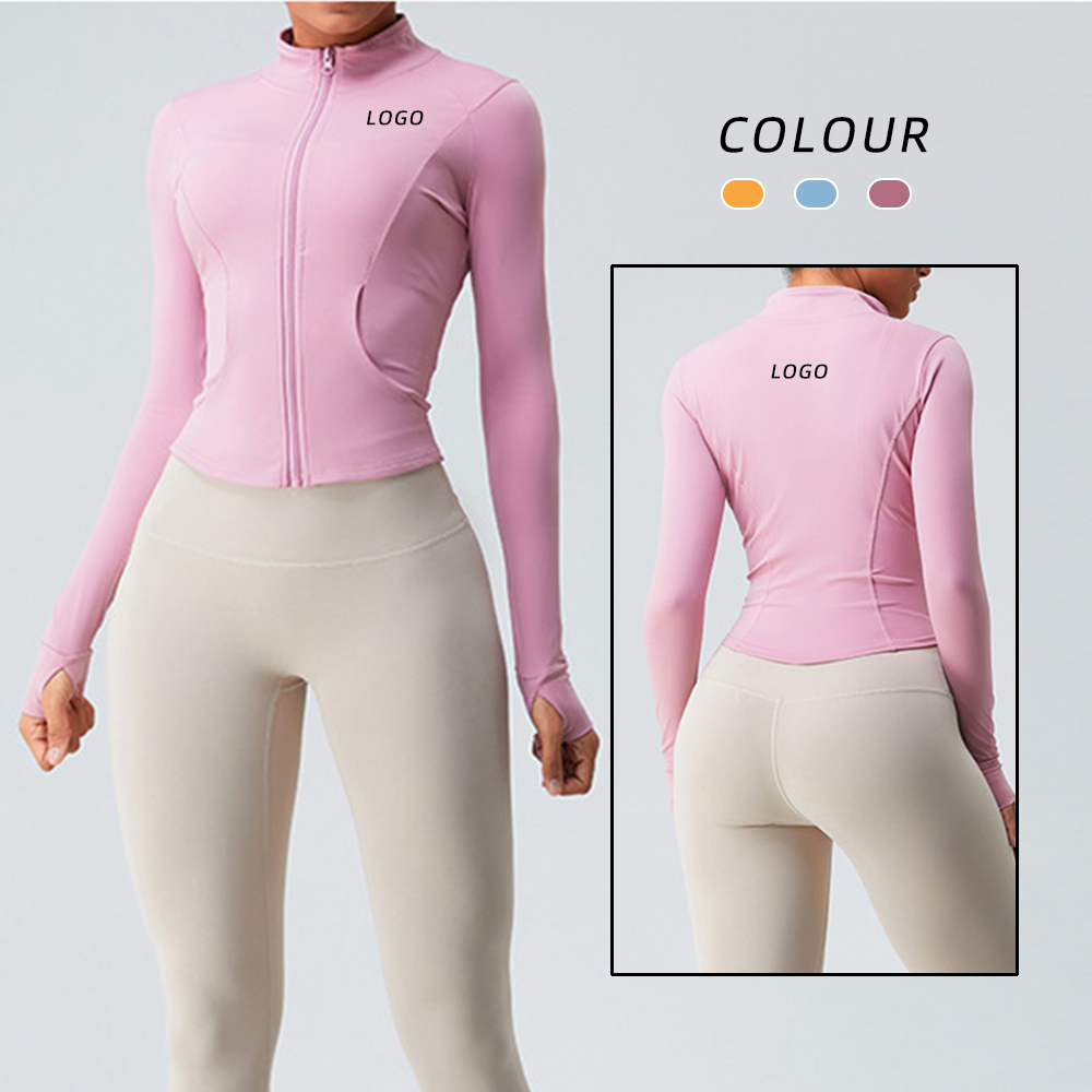 2023 Women Jacket High Quality Stomach Control Comfortable Windbreaker Long Sleeve Zip Up Gym Fitness Training Yoga Jacket