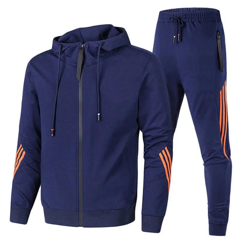 Custom Cotton Polyester Wholesale Blank Sweatsuit Jogging Suits Slim Fit Sportswear Gym Tracksuits Sets Men