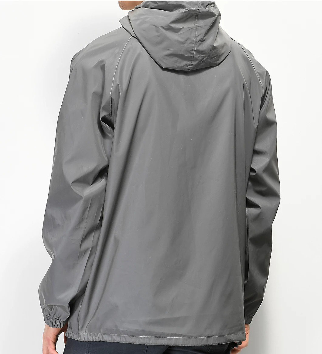 Water Resistant Adjustable Drawstring Hood Kangaroo Pouch Pocket with Zip Closure Reflective Jacket