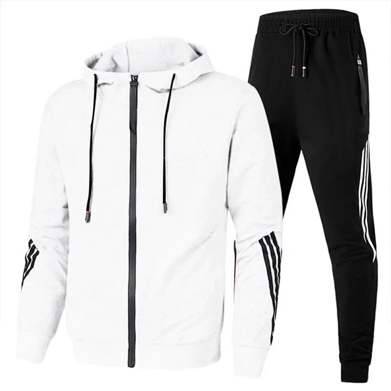 Custom Cotton Polyester Wholesale Blank Sweatsuit Jogging Suits Slim Fit Sportswear Gym Tracksuits Sets Men